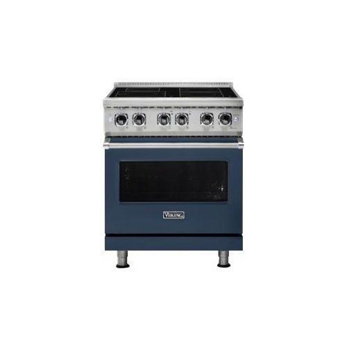 Viking - Professional 5 Series 4.7 Cu. Ft. Freestanding Electric Induction True Convection Range with Self-Cleaning - Slate blue-Front_Standard 