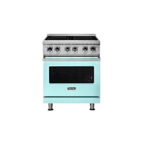 Viking - Professional 5 Series 4.7 Cu. Ft. Freestanding Electric Induction True Convection Range with Self-Cleaning - Bywater blue-Front_Standard 