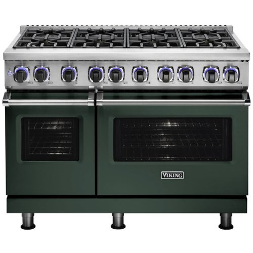 Viking - Professional 7 Series Freestanding Double Oven Dual Fuel Convection Range with Self-Cleaning - Blackforest green