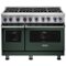 Viking - 48"W 7-Series Dual Fuel Self-Clean Range-8 Burners - Green-Front_Standard