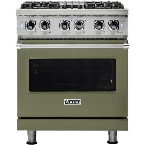 Viking - Professional 5 Series 4.7 Cu. Ft. Freestanding Dual Fuel True Convection Range with Self-Cleaning - Cypress green