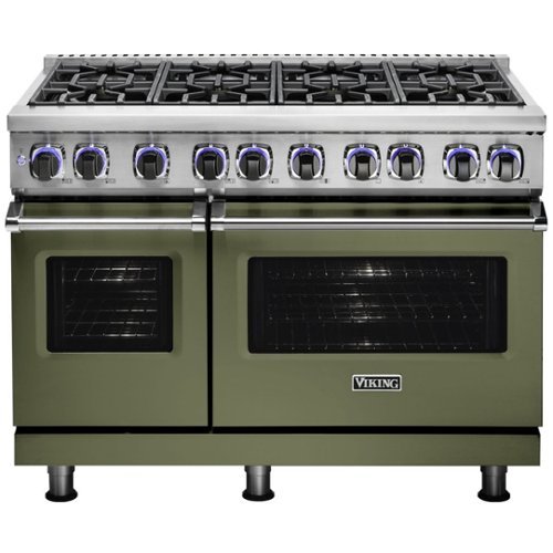 Viking - Professional 7 Series Freestanding Double Oven Dual Fuel Convection Range with Self-Cleaning - Cypress green