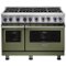 Viking - 48"W 7-Series Dual Fuel Self-Clean Range-8 Burners - Cypress Green-Front_Standard