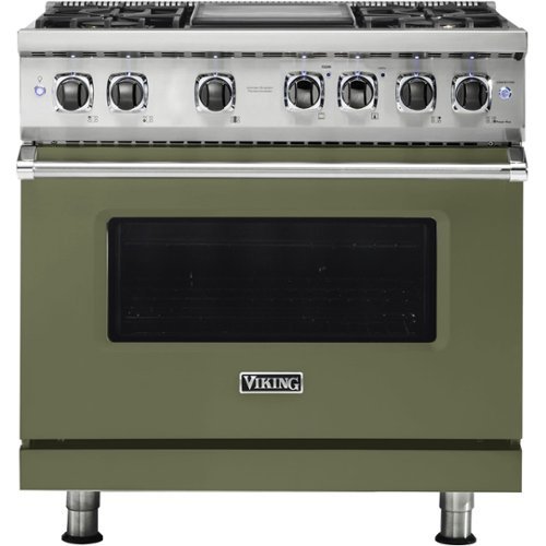 Viking - Professional 5 Series 5.6 Cu. Ft. Freestanding Dual Fuel LP Gas True Convection Range with Self-Cleaning - Cypress green