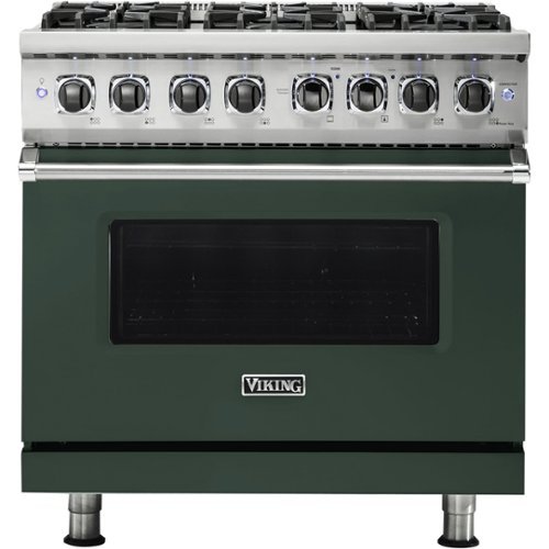 Viking - Professional 5 Series 5.6 Cu. Ft. Freestanding Dual Fuel True Convection Range with Self-Cleaning - Blackforest green