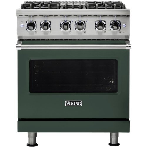 Viking - Professional 5 Series 4.7 Cu. Ft. Freestanding Dual Fuel LP Gas True Convection Range with Self-Cleaning - Blackforest green