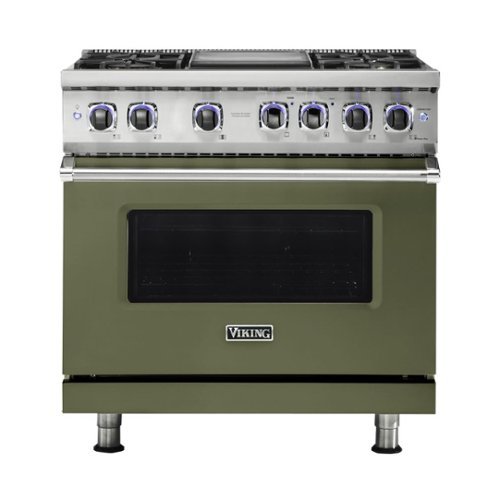 Viking - Professional 7 Series 5.6 Cu. Ft. Freestanding Dual Fuel LP Gas True Convection Range with Self-Cleaning - Cypress green