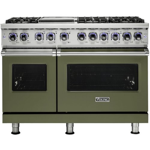 Viking - Professional 7 Series 7.3 Cu. Ft. Freestanding Double Oven Dual Fuel LP Gas Convection Range with Self-Cleaning - Cypress green