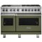 Viking - 48"W 7-Series Dual Fuel Self-Clean Range-6 Burners + Griddle - LP - Cypress Green-Front_Standard