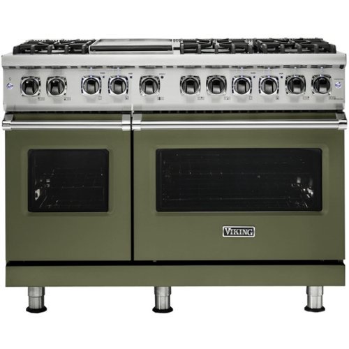 Viking - Professional 5 Series 7.3 Cu. Ft. Freestanding Double Oven Dual Fuel LP Gas True Convection Range with Self-Cleaning - Cypress green