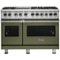 Viking - 5-Series Dual Fuel Self-Clean 48"W Sealed Burner Range - Cypress Green-Front_Standard