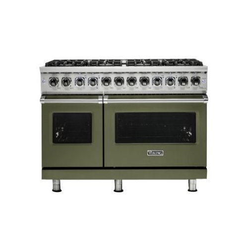 Viking - Professional 5 Series Freestanding Double Oven Dual Fuel Convection Range with Self-Cleaning - Cypress green