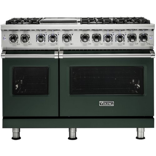Viking - Professional 5 Series 7.3 Cu. Ft. Freestanding Double Oven Dual Fuel LP Gas True Convection Range with Self-Cleaning - Blackforest green
