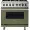 Viking - 5-Series 5.6 Cu. Ft. Self-Cleaning Freestanding Dual Fuel Convection Range - Cypress Green-Front_Standard