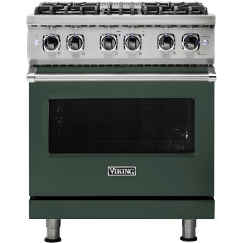 Viking - Professional 5 Series 4.7 Cu. Ft. Freestanding Dual Fuel True Convection Range with Self-Cleaning - Blackforest green