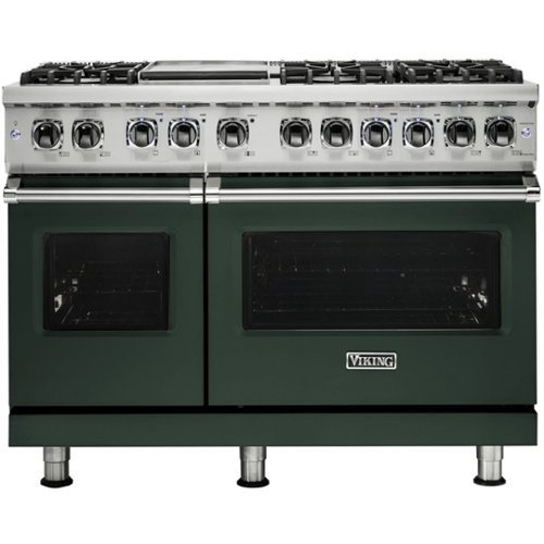 Viking - Professional 5 Series Freestanding Double Oven Dual Fuel True Convection Range with Self-Cleaning - Blackforest green