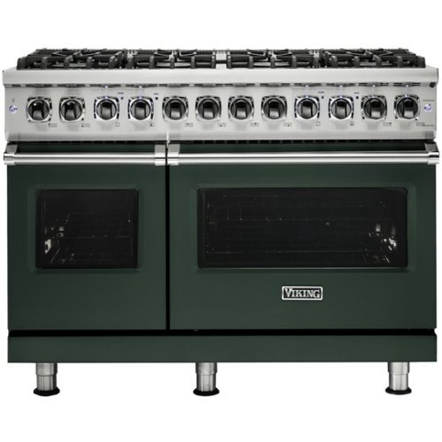 Viking - Professional 5 Series Freestanding Double Oven Dual Fuel Convection Range with Self-Cleaning - Blackforest green