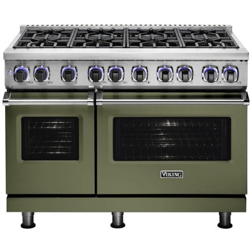 Viking - Professional 7 Series Freestanding Double Oven Gas Convection Range - Cypress green