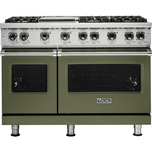 Viking - Professional 5 Series 6.1 Cu. Ft. Freestanding Double Oven LP Gas Convection Range - Blackforest green