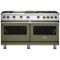 Viking - Professional 5 Series 8 Cu. Ft. Freestanding Double Oven LP Gas Convection Range - Cypress Green-Front_Standard