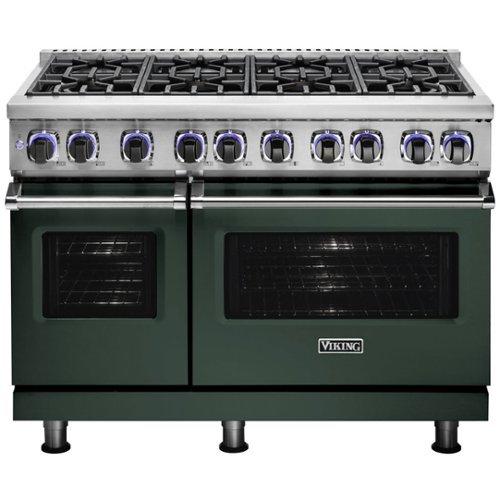 Viking - Professional 7 Series Freestanding Double Oven Gas Convection Range - Blackforest green
