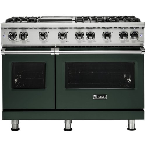 Viking - Professional 5 Series Freestanding Double Oven Gas Convection Range - Blackforest green