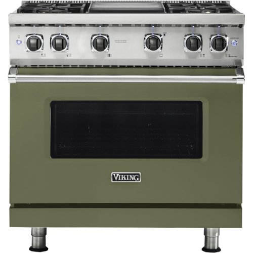 Viking - Professional 5 Series 5.1 Cu. Ft. Freestanding Gas Convection Range - Cypress green