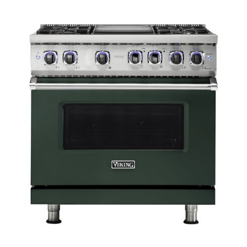 Viking - Professional 7 Series 5.1 Cu. Ft. Freestanding LP Gas Convection Range - Blackforest green