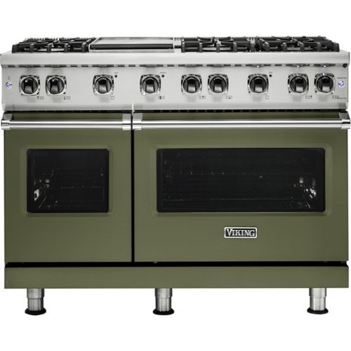 Viking - Professional 5 Series Freestanding Double Oven Gas Convection Range - Cypress green