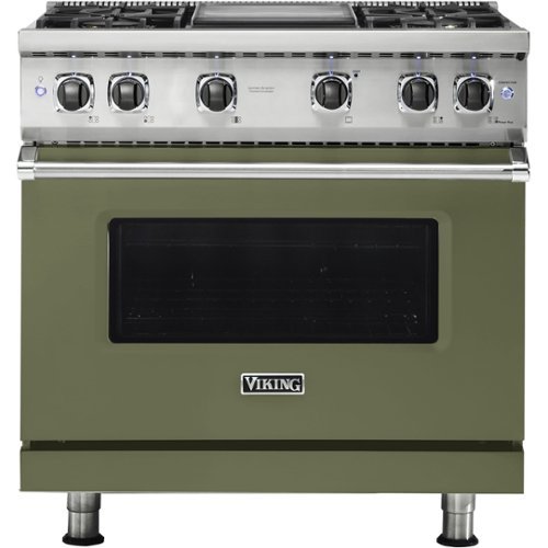 Viking - Professional 5 Series 5.1 Cu. Ft. Freestanding LP Gas Convection Range - Cypress green