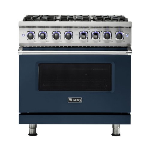 Viking - Professional 7 Series 5.6 Cu. Ft. Freestanding Dual Fuel LP Gas True Convection Range with Self-Cleaning - Slate blue