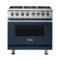 Viking - Freestanding 7 Series Dual Fuel Self-Clean 36"W Range - Slate Blue-Front_Standard