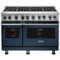 Viking - 48"W 7-Series Dual Fuel Self-Clean Range-8 Burners - Slate Blue-Front_Standard