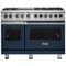 Viking - 48"W 7-Series Dual Fuel Self-Clean Range-6 Burners + Griddle - LP - Slate Blue-Front_Standard