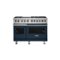 Viking - 48"W 7-Series Dual Fuel Self-Clean Range-6 Burners + Griddle - Slate Blue-Front_Standard