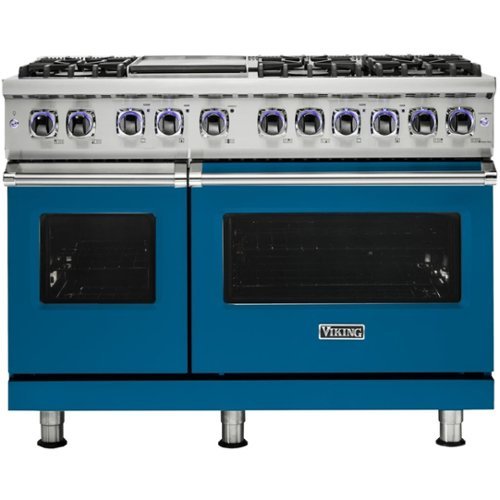 Viking - 48"W 7-Series Dual Fuel Self-Clean Range-6 Burners + Griddle - LP - Alluvial Blue