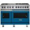 Viking - 48"W 7-Series Dual Fuel Self-Clean Range-6 Burners + Griddle - LP - Alluvial Blue-Front_Standard