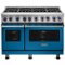 Viking - 48"W 7-Series Dual Fuel Self-Clean Range-8 Burners-LP - Alluvial Blue-Front_Standard