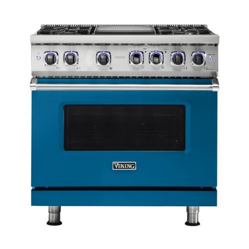 Viking - Professional 7 Series 5.6 Cu. Ft. Freestanding Dual Fuel True Convection Range with Self-Cleaning - Alluvial blue