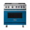 Viking - Freestanding 7 Series Dual Fuel Self-Clean 36"W Range - Alluvial Blue-Front_Standard