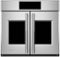 Monogram - 30" Built-In Single Electric Convection Wall Oven with French-Door Design and LCD Controls - Stainless Steel-Front_Standard