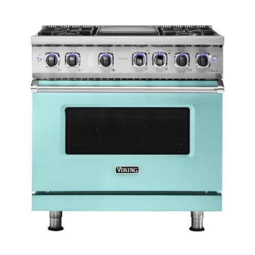 Viking - Professional 7 Series 5.6 Cu. Ft. Freestanding Dual Fuel LP Gas True Convection Range with Self-Cleaning - Bywater blue