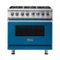 Viking - Freestanding 7 Series Dual Fuel Self-Clean 36"W Range - Alluvial Blue-Front_Standard