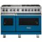 Viking - 48"W 7-Series Dual Fuel Self-Clean Range-6 Burners + Griddle - Alluvial Blue-Front_Standard