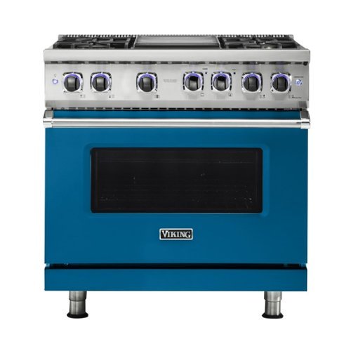 Viking - Professional 7 Series 5.6 Cu. Ft. Freestanding Dual Fuel LP Gas True Convection Range with Self-Cleaning - Alluvial blue