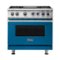 Viking - Freestanding 7 Series Dual Fuel Self-Clean 36"W Range - Alluvial Blue-Front_Standard