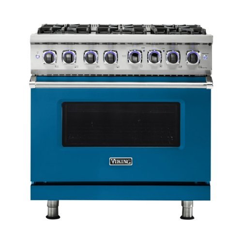 Viking - Professional 7 Series 5.6 Cu. Ft. Freestanding Dual Fuel True Convection Range with Self-Cleaning - Alluvial blue