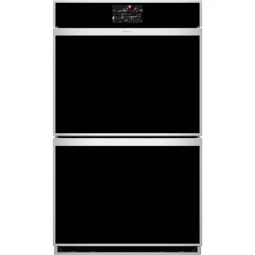 Front. Monogram - 30" Built-In Double Electric Convection Wall Oven - Stainless Steel.
