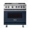Viking - Freestanding 7 Series Dual Fuel Self-Clean 36"W Range - Slate Blue-Front_Standard