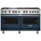 Viking - 5-Series Dual Fuel Self-Clean 60"W Sealed Burner Range - Slate Blue-Front_Standard